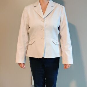 📏White with Lavender Stripe Blazer